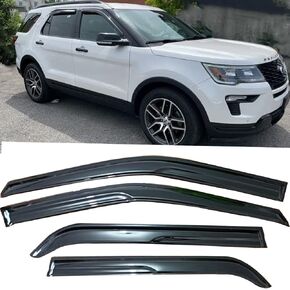 أقنعة جانبية لنافذة السيارة منحرفة للرياح لسيارة Ford Explorer 2011-2019، واقي حماية من الشمس والمطر 4 قطع - مجموعة 94293