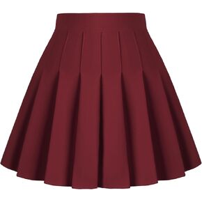 Dressever Women's Pleated Skirts Mini Skater Basic Skirt High Waist Tennis Skirt School Uniform Cheerleader Skirts