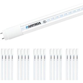 PARMIDA 20-Pack 4FT LED T8 Ballast Bypass Type B Light Tube, 24W, UL-Listed for Single-Ended & Dual-Ended Connection, 3200lm, Clear Lens, T8 T10 T12, UL - 3000K