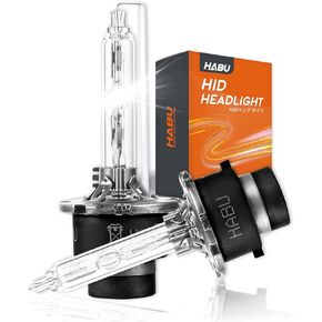 HABU D1S/D1R/D1C HID Headlight Bulbs High Low Beam,35W 6000K White with Metal Base,66144 66140 85410 85415 OEM Xenon Replacement -2PCs