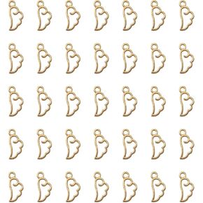 50 Pcs Small Wing Charms Hollow Angel Wing Chic 1.8 x 0.8 cm Pendants for DIY Crafting Project Jewelry Making Necklace Bracelet Bookmark Christmas Gift Supplies