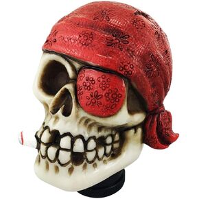 Abfer Skull Shift Knob Car Red Shifter Knob Cool Gear Handle Shifting Lever Transmission Fit for Most Automatic Manual Vehicle Truck, Red