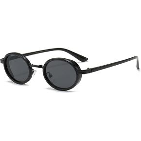 Vintage Steampunk Ovel Sunglasses for Women Men Fashion Semi-Metal Frame Hip-hop punk Glasses UV400