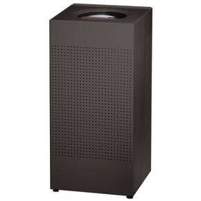 Rubbermaid Commercial Products Silhouettes Trash Can, 20-Gallon, Black, Steel Modern Look, Heavy Gauge Garbage Can/Waste Basket for Outdoor/Indoor Spaces
