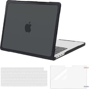 MOSISO Compatible with MacBook Pro 14 inch Case 2024 2023 2022 2021 Release M3 A2918 A2992 M2 A2779 M1 A2442, Soft TPU Bumper Plastic Anti-Scratch Hard Case&Keyboard Cover&Screen Protector, Black