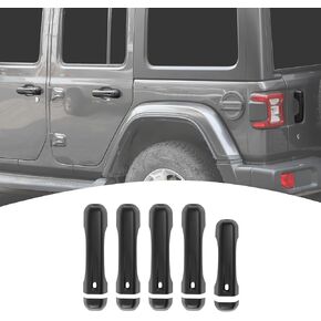 for Wrangler JL Door Handle Cover Trim, Matte Black Tailgate Handle Cover for Jeep Wrangler JL JLU 2018-2024 4-Door Matte Black Exterior Accessories 5pcs