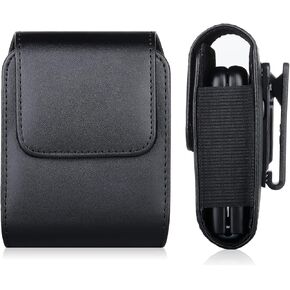 Vertical Cell Phone Holster Swivel Belt Clip Case for Samsung Galaxy Z Flip 4 5G, Galaxy Z Flip 3 5G, Z Flip 5G, Z Flip, Motorola Razr 5G, Motorola Razr 2022 PU Leather Rotating Belt Clip Pouch Holder