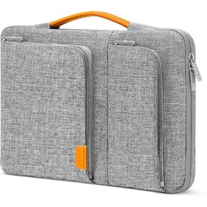 MOSISO 360 Protective Laptop Sleeve Compatible with MacBook Air/Pro, 13-13.3 inch Notebook, Compatible with MacBook Pro 14 M3 M2 M1 2023-2021, Side Open Bag with 2 Accessory Pockets&Handle&Belt, Black