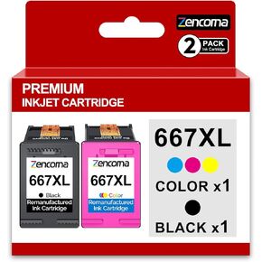667XL 667 XL 667 Ink Cartridges for HP Printers Ink 667xl Black and Color Ink Cartridge Combo Pack for HP DeskJet 1275 2374 2375 2376 2775 2776 6075 6475 6476 Printers(1 Black,1 Tri-Color)