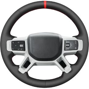 MEWANT Hand Stitch Car Steering Wheel Protector Wrap Cover for Land Rover Defender (L663) 2020-2024 / Discovery (Discovery 5) III(L462) 2021-2024 Steering Wheel Accessories
