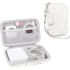 Canboc Carrying Case for MacBook Air Pro Charger MagSafe/MagSafe 2 Power Adapter, iPhone 14/14 Pro Charger, USB Type C Hub, USB Multiport Adapter, Hard Shockproof Bag, Black