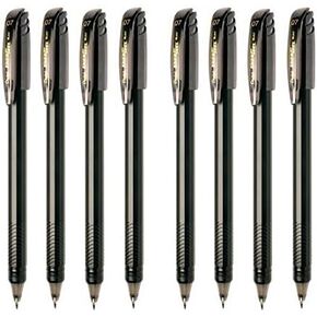 Pentel Energel Roller Gel Pen 0.7mm Medium Metal Tip, Black Color, Pack of 8