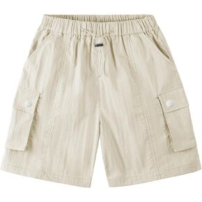 Rolanko Girls Cargo Shorts Lightweight Parachute Short Pants with Pockets Summer Cargo Shorts for Kids Casual Hiking Sports