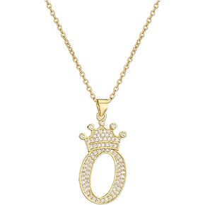 A Necklace Initial,Initial Necklace Gold J Chain A-Z Letter Pendant 14K Gold Plated Crown Necklaces for Men Girl Friend Gifts for Women