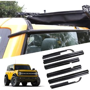 Window Visor Rain Guard Compatible with 2021 2022 2023 2024 New Ford Bronco 4 Door Exterior Accessories Protect from Raindrops Sound Noise Sun Rays, Black for 2 Sides Window