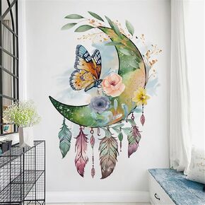 Dream Catcher Wall Decals Stickers,Dream Catcher Feathers Wall Stickers for Bedroom Kids Girls Room Nursery Living Room Home Decoration (Dream Catcher-2)