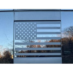 for Hond@ Ridgeline 2019-2022, Rear Middle Window American Flag Decal Sticker, Matte Black Window Flag Decal for Truck, for Hond@ Ridgeline Accessories