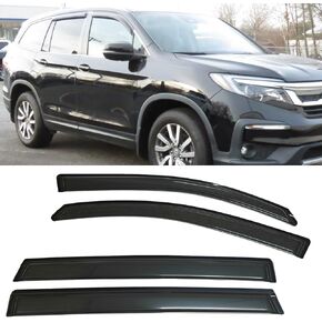Smoke Tinted Window Visors Vent Sun Shade Rain Guard Deflector Compatible with Honda Pilot 2009-2015