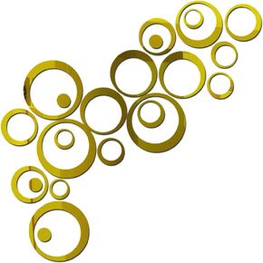 24 Pieces Acrylic Circle Mirror Wall Stickers, Removable DIY Self Adhesive Circle Acrylic Mirror Wall Decals Round Wall Decor for Living Room Bedroom Bathroom Home Decoration