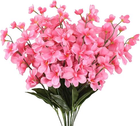 27'' Artificial Orchid Stems Purple Blue Silk Turquoise Orchids Flowers for Wedding Bridal Bouquet Boutonniere Wreath Table Centerpiece Outdoor Decor (12 Stems) in Saudi Arabia