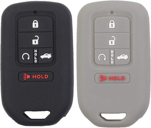 2 قطعة 5 أزرار مطاطية ذكية لمفتاح فوب غطاء حماية دخول بدون مفتاح متوافق مع Honda 2016 2017 2018 2019 2020 2021 Accord Civic CR-V CRV Pilot أسود وردي in Kuwait