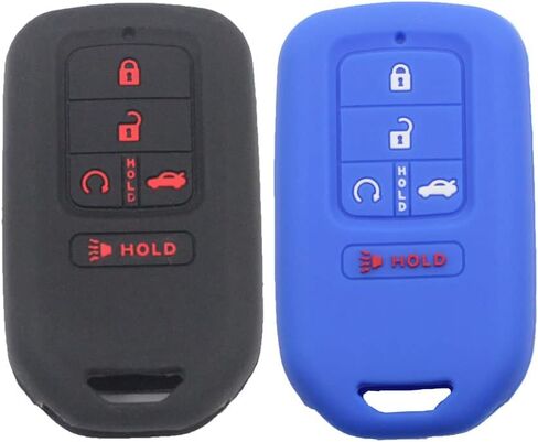 2 قطعة 5 أزرار مطاطية ذكية لمفتاح فوب غطاء حماية دخول بدون مفتاح متوافق مع Honda 2016 2017 2018 2019 2020 2021 Accord Civic CR-V CRV Pilot أسود وردي in Kuwait