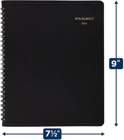 AT-A-GLANCE 2024 Monthly Planner, 7" x 8-3/4", Medium, Large Print, Black (70LP090524) in Saudi Arabia