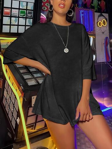 Oversized T Shirts for Women Vintage Baggy Grunge Tshirts Short Sleeve Wash Cotton Tees Y2K Tops Trendy in Saudi Arabia