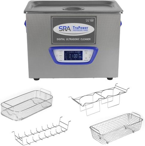 SRA TruPower UC-20D-PRO Professional Ultrasonic Cleaner, 2 Liter Capacity with LCD Display, Sweep/Degas, Adjustable Power, Sleep Function, 2 Baskets, Wire Ring Rack and Wire Beaker Holder in Saudi Arabia
