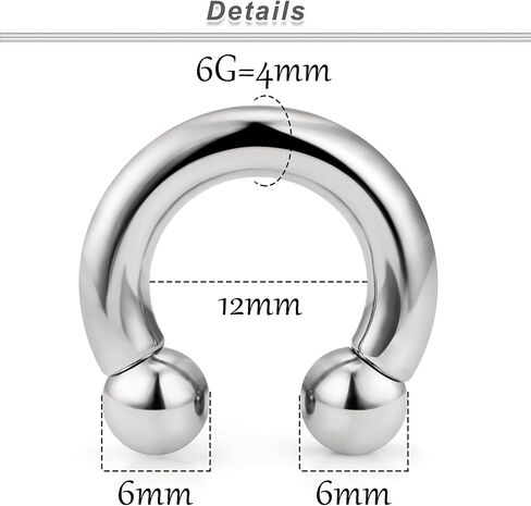 Ocptiy 2G 4G 6G 8G Titaniumm Septum Rings Medical Implant Grade Gauges Tunnels Earring Stretching kit Hypoallergenic Septum Nose Ring Ear Hoop Earring Piercing Jewelry Women Men 12mm 14mm 16mm in Saudi Arabia