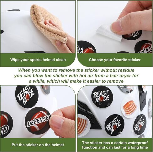 300 Pcs Football Helmet Decal Football Stickers Self Adhesive Helmet Stickers for Youth Hockey Baseball Softball Batting Vinyl Decal (Assorted Color, Text Style) in Saudi Arabia