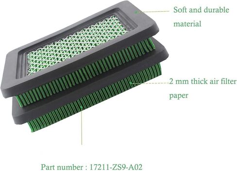فلتر هواء 17211-ZS9-A02 مع قابس شرارة BPR5ES متوافق مع مولدات طراز EB2500C EB3000C EM3000C EU3000is (عبوة من قطعتين) in Kuwait
