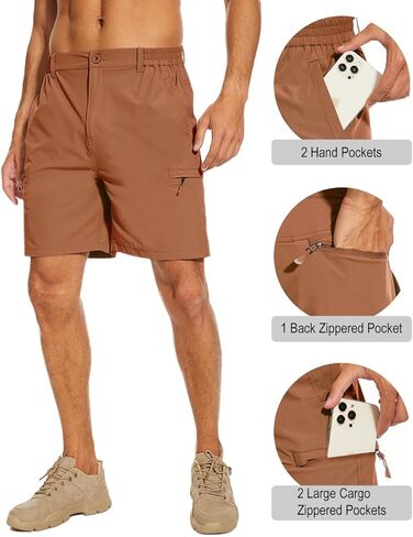 Hiking Shorts Men, Quick-Dry Fishing Shorts for Men Lightweight Stretch Work Shorts Causal Travel in Kuwait