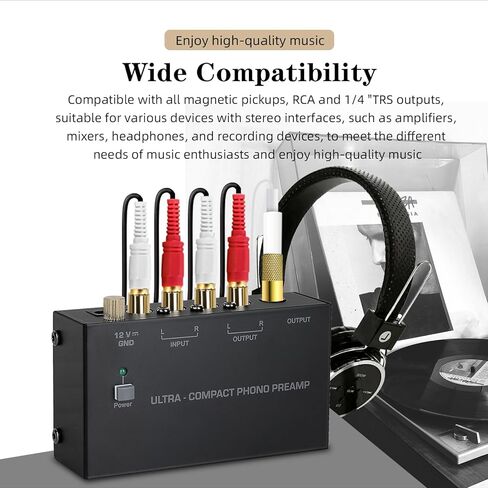 Compact Phono Turntable Preamp,Electronic Audio Stereo Phonograph Preamplifier with RCA Input in Saudi Arabia