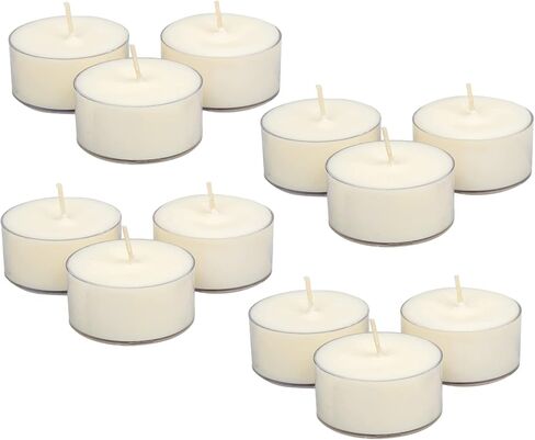 شموع شمع الصويا - 25 غير معطرة - ألوان طبيعية بالكامل - شموع كوب شفافة مع وقت احتراق من 6 إلى 8 ساعات - من سويوركس in Saudi Arabia