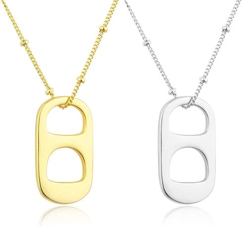 YANCHUN Soda Tab Necklace for Women Gold Layered Necklaces Trendy Soda Can Caps Necklace Paperclip Chain Necklace Outer Banks Jewelry Gift for Girls in Saudi Arabia