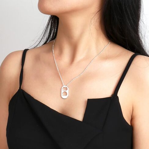 YANCHUN Soda Tab Necklace for Women Gold Layered Necklaces Trendy Soda Can Caps Necklace Paperclip Chain Necklace Outer Banks Jewelry Gift for Girls in Saudi Arabia