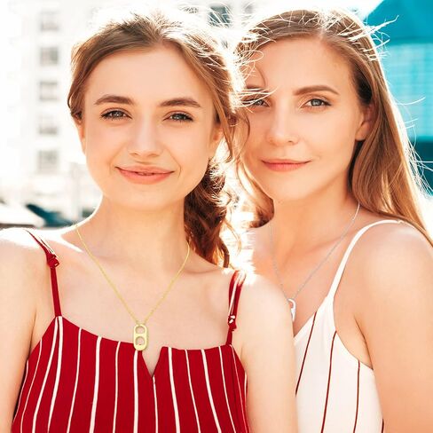 YANCHUN Soda Tab Necklace for Women Gold Layered Necklaces Trendy Soda Can Caps Necklace Paperclip Chain Necklace Outer Banks Jewelry Gift for Girls in Saudi Arabia