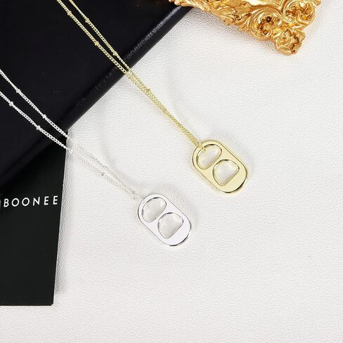 YANCHUN Soda Tab Necklace for Women Gold Layered Necklaces Trendy Soda Can Caps Necklace Paperclip Chain Necklace Outer Banks Jewelry Gift for Girls in Saudi Arabia