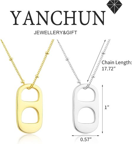 YANCHUN Soda Tab Necklace for Women Gold Layered Necklaces Trendy Soda Can Caps Necklace Paperclip Chain Necklace Outer Banks Jewelry Gift for Girls in Saudi Arabia