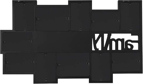 Adeco Decorative Black and White Wood ''Family'' Wall Hanging Picture Photo Frame, 5 Openings, 4x6'' in Saudi Arabia