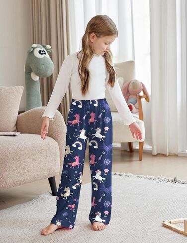 Arshiner Pajama Pants for Girls Long Sleep Plaid Pants Soft Lounge Pj Bottoms with Pockets in Kuwait