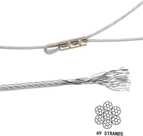 Fishing Hook Rigs with Sinker 49 Strands Steel Leaders-Saltwater Surf Fishing Tackle Kit Heavy Duty Hooks,7 * 7 Strands Steel Wire with Nylon-Coating in Saudi Arabia