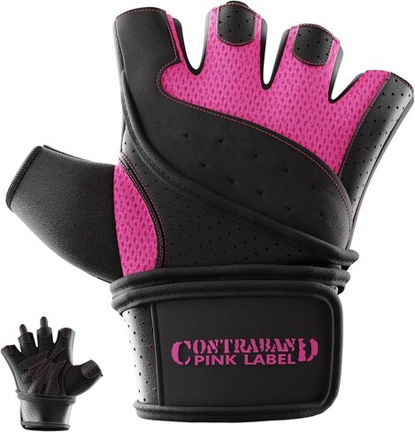 5737 Womens Padded Wrist Wrap Weight Lifting Gloves w/GripLock Padding (PAIR) - Machine Washable Fingerless Workout Gloves w/Wrist Support Designed for women in Saudi Arabia