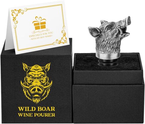 Wild Boar Head 2-in-1 Wine Aerator Bottle Pourer and Stopper for Men Women, Hunting Gifts for Hunters, Liquor Bottle Pourers Spout for Alcohol Spirits, Wine Gifts Accessories in Saudi Arabia
