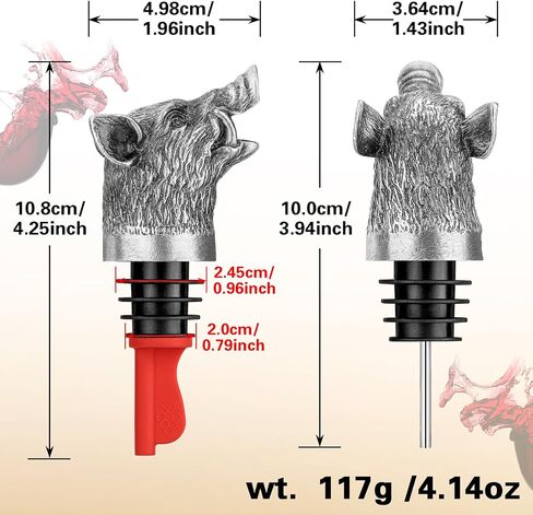 Wild Boar Head 2-in-1 Wine Aerator Bottle Pourer and Stopper for Men Women, Hunting Gifts for Hunters, Liquor Bottle Pourers Spout for Alcohol Spirits, Wine Gifts Accessories in Saudi Arabia