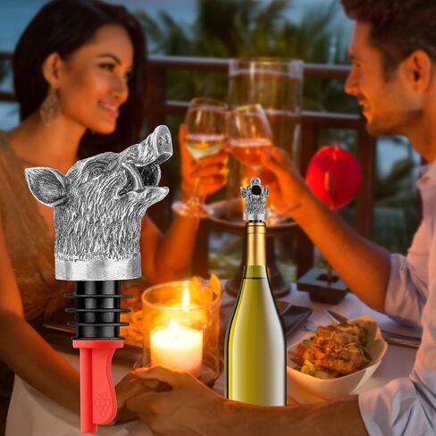 Wild Boar Head 2-in-1 Wine Aerator Bottle Pourer and Stopper for Men Women, Hunting Gifts for Hunters, Liquor Bottle Pourers Spout for Alcohol Spirits, Wine Gifts Accessories in Saudi Arabia