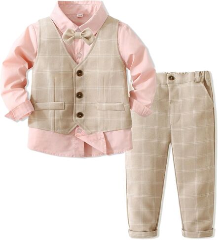 Baby Boys Toddler Suit Clothes Sets Casual Dress Shirts Pants Gentleman Outfits Suits 18 Month 5 Years in Saudi Arabia