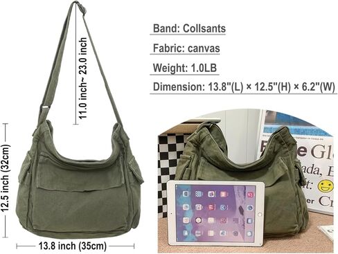 Collsants Messenger Bag Hobo Crossbody حقائب للنساء من القماش حقيبة كروسبودي حقيبة كتف in Kuwait