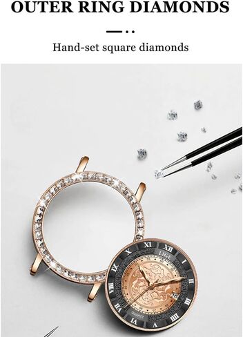 Unisex Simple Waterproof Romana Numerals Leather Band Rhinestone Bracelet Round Dial with Calendar Analog Quartz Wrist Watches Couple Watches in Saudi Arabia